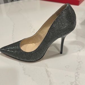 Brand-new Jimmy Choo, black silver heels, never worn new without tags